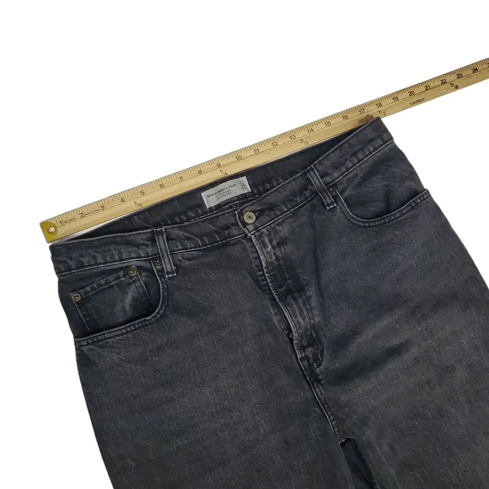 ABERCROMBIE & FITCH Jeans Womens 32/14 Black The 90’s Straight Ultra High Rise